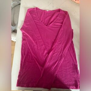 JCrew Babysoft Magenta Women's Pink V-Neck Essential Top